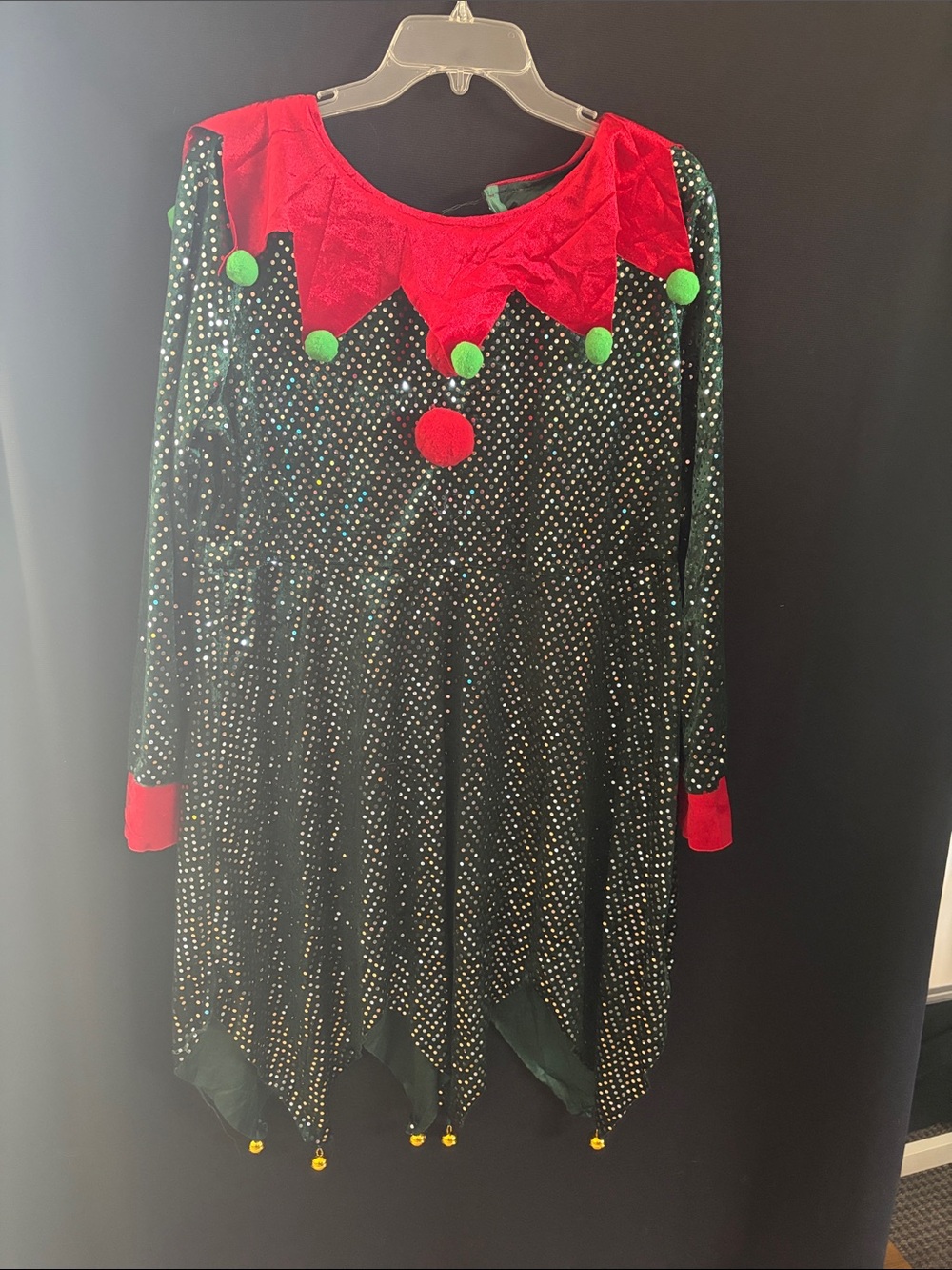 Jester Costume Dress in Green and Red Halloween